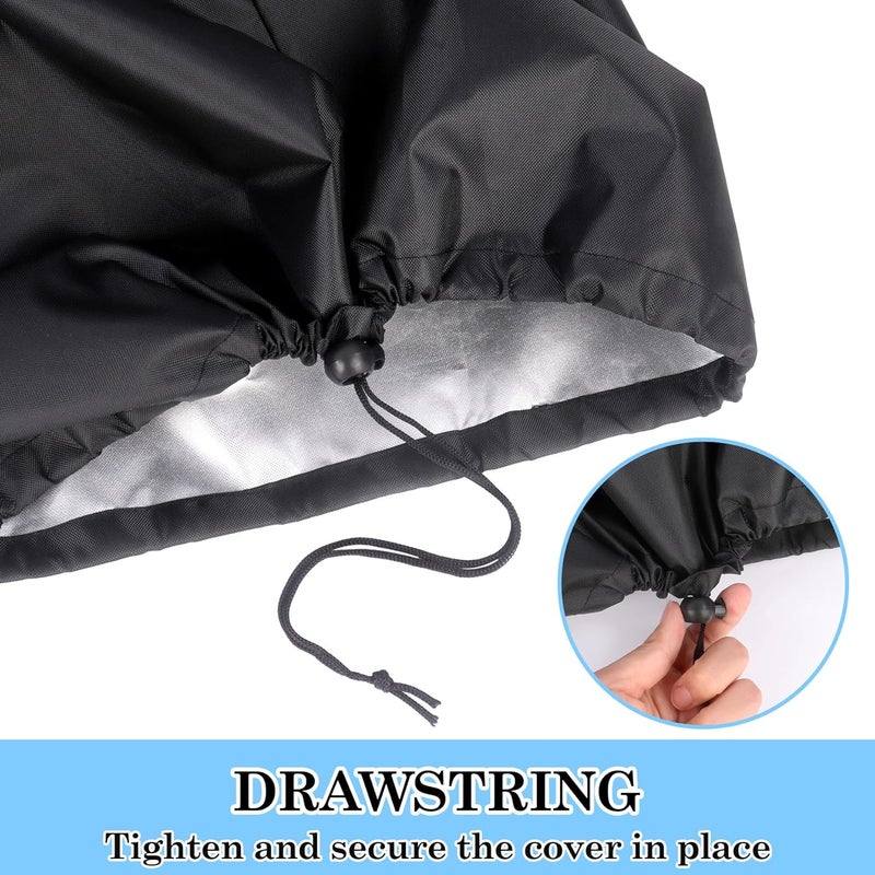 Klmnop 36Dx42H Fountain Cover, Outdoor Waterproof Water Fountain Cover with Drawstring, Weather Garden Statue Covers Resistant for Winter Patio Chimnea Protector(Black) - Image 4
